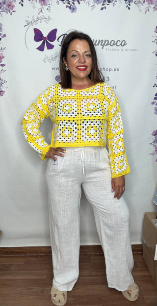 Top Croche amarillo