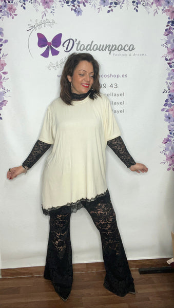 Camiseta encaje oversize