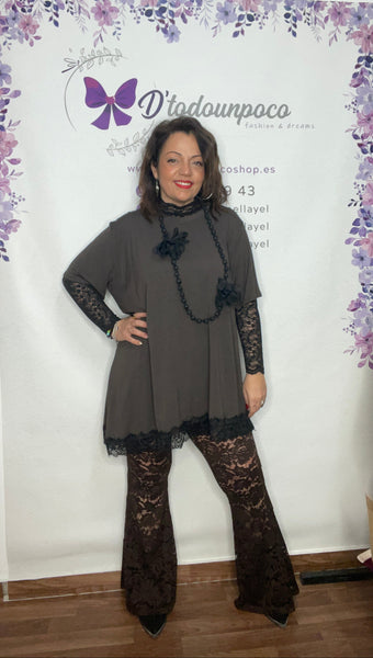 Camiseta encaje oversize